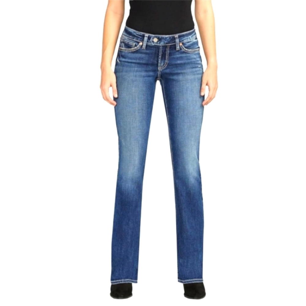 Silver Jeans® Ladies' Tuesday Low Rise Slim Bootcut Jeans sz 28 Distressed